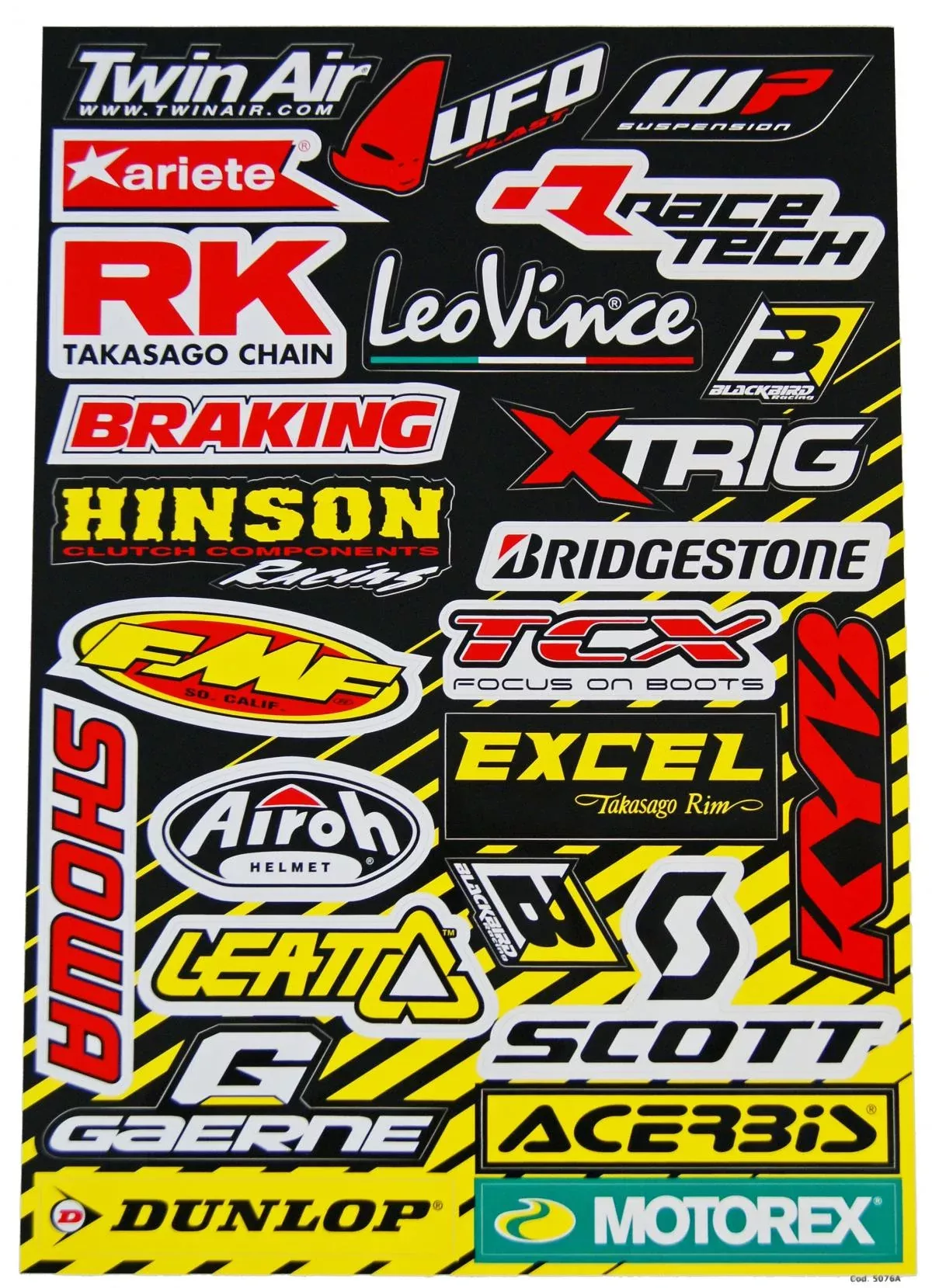 STICKER SHEET SPONSOR LOGO A, BLACKBIRD 5076A PRO-CUT