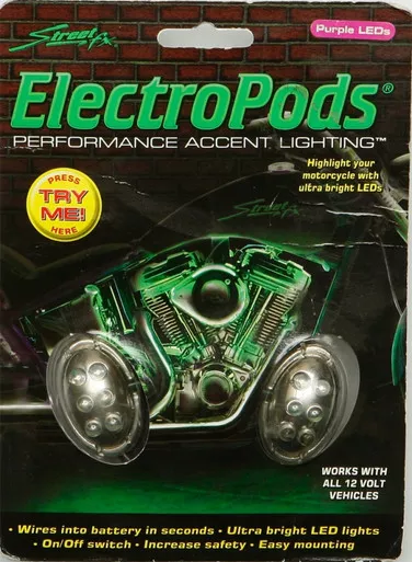 Streetfx Oval Light Kit Chrome W/Purple Led - 1041905