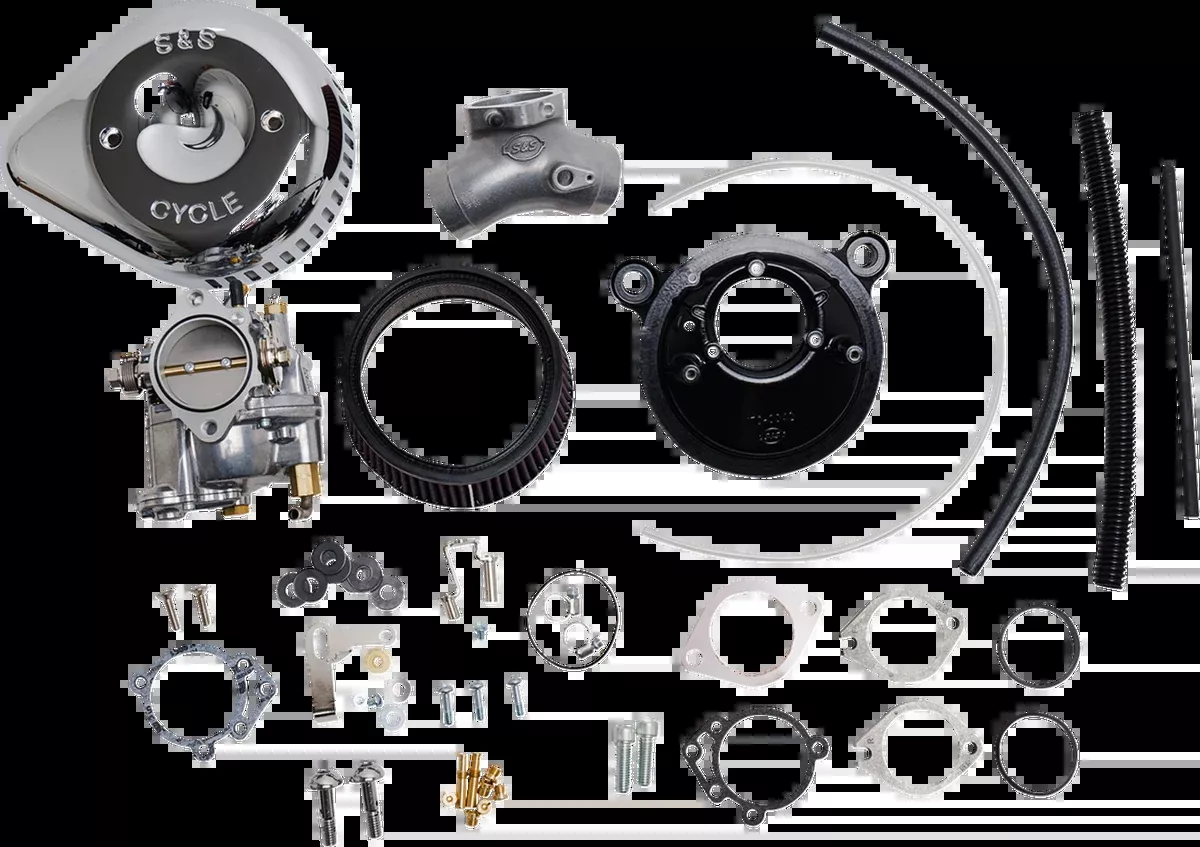Super G Carburetor with Stealth Air Cleaner Kit - Chrome - Evolution Big Twin