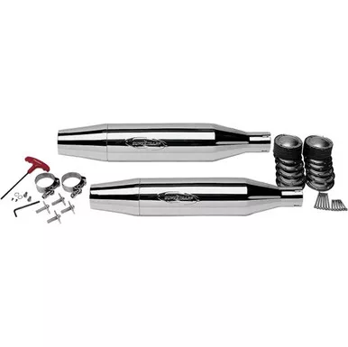 Supertrapp IDS Slip-On Exhaust 2:2 Chrome TP Caps HD FXD 99-11