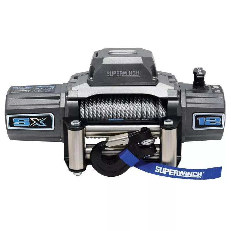 Superwinch 12000 LBS 12V DC 3/8in x 85ft Wire Rope SX 12000 Winch – Graphite