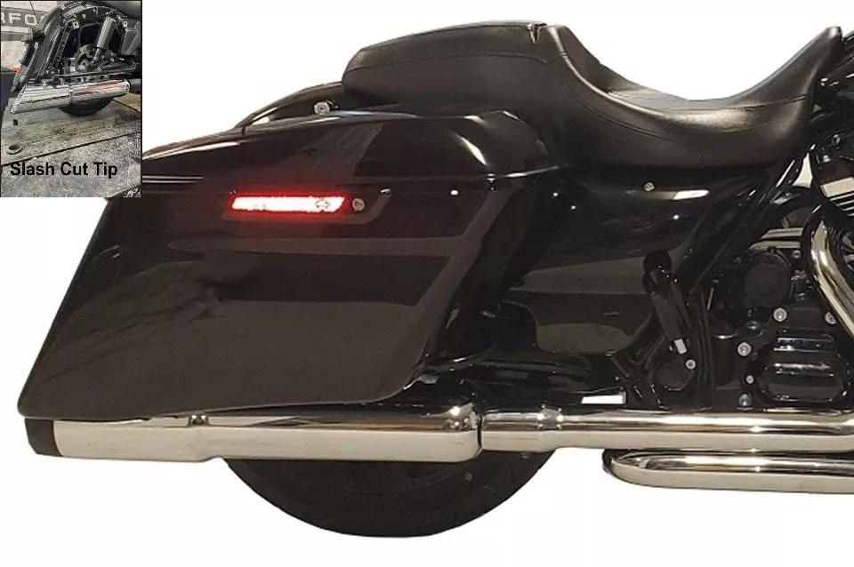Tab Performance 50 Cal Slip-On Chrome Slash Cut No Baffle Harley M8 17-Up Touring