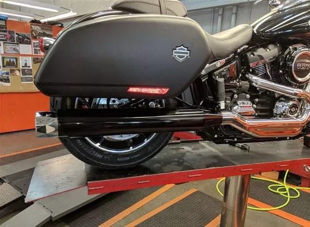 TAB Performance Tip Compatible Slip On Mufflers for '18-Up Harley Davidson Sport Glide - Chrome