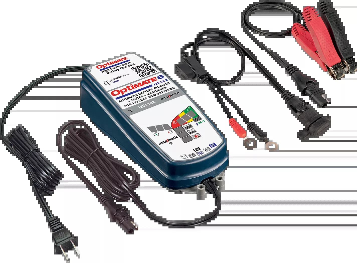 Techmate Optimate 6 Universal Motorcycle ATV Battery Tender Charger TM361