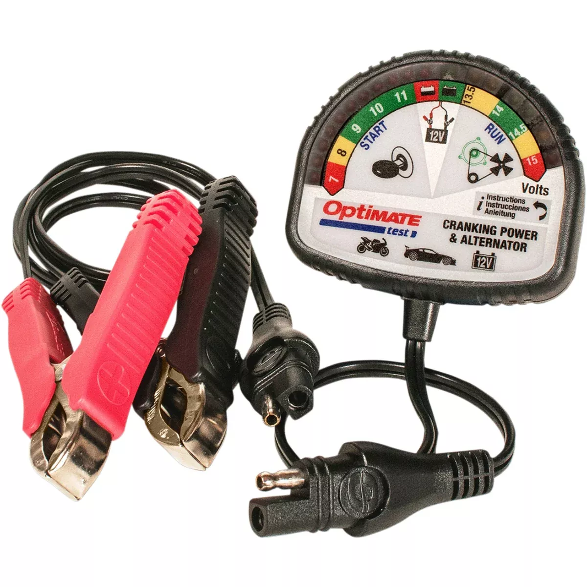 TECMATE 3807-0245 TS-121 OptiMate™ Test TS121 Battery Charging System/Alternator Tester – Pocket – Battery Clip/12V