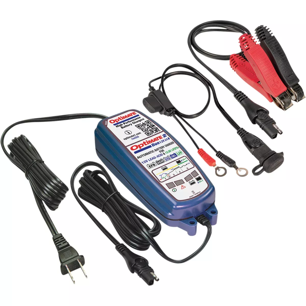 TECMATE 3807-0572 TM-551 Optimate™ 2 Duo Battery Charger/Maintainer Battery Charger/Maintainer