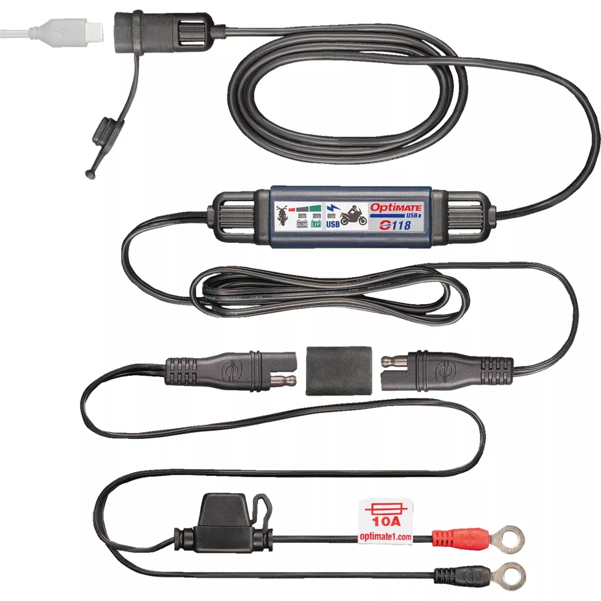 TECMATE 3807-0664 O-118 Battery to USB-C Charger with sae