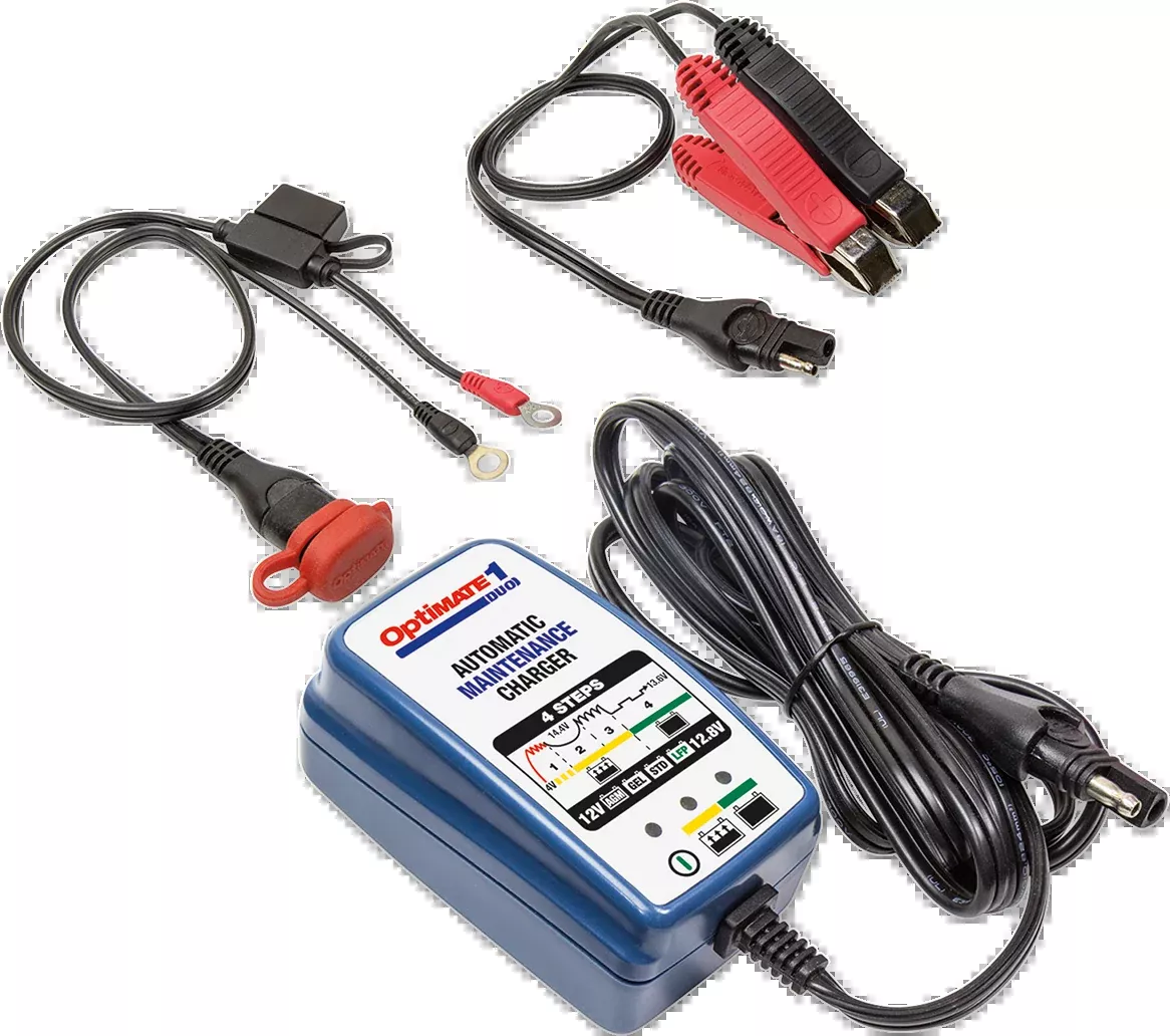 Tecmate Optimate 1 Duo Battery Charger Maintainer 12V Motorcycle ATV UTV Snow
