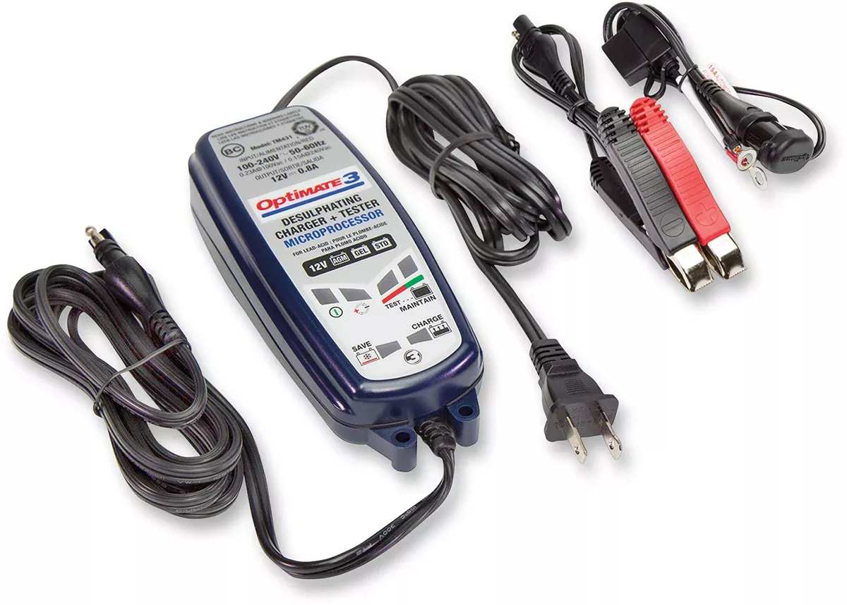 Tecmate Optimate 3 12V Motorcycle ATV Trickle Battery Charger for Harley Honda
