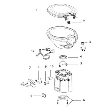 Thetford 42036 Toilet Seat and Cover Assembly