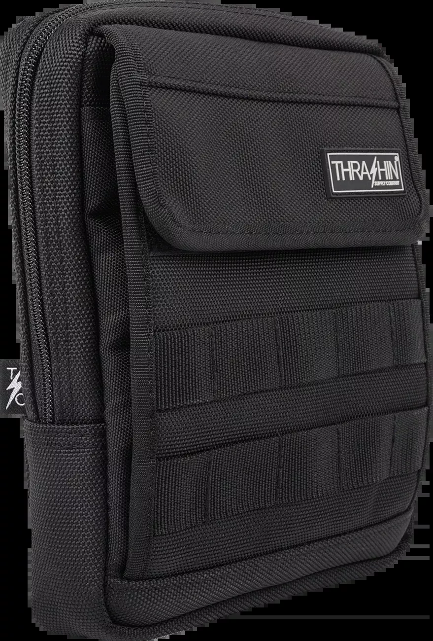 Thrashin Slim Black Motorcycle Handlebar Riser Storage Bag for Harley Davidson