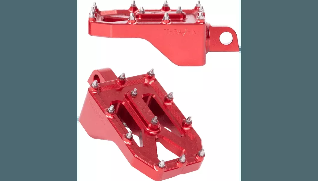 Thrashin Supply Aggressor Rear Footpegs for '72-25 Harley Davidson Models (Select Finish) See Fitments