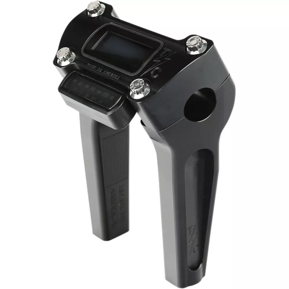 Thrashin Supply Black 6" w/ Gauge Cutout Handlebar Straight Riser TSC-6025-1