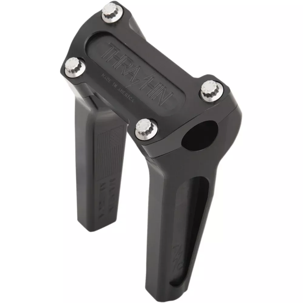 Thrashin Supply Black 6" w/o Gauge Cutout Handlebar Straight Riser TSC-6000-1