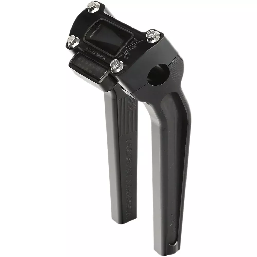 Thrashin Supply Black 9.5" w/ Gauge Cutout Handlebar Pullback Riser TSC-9500-1