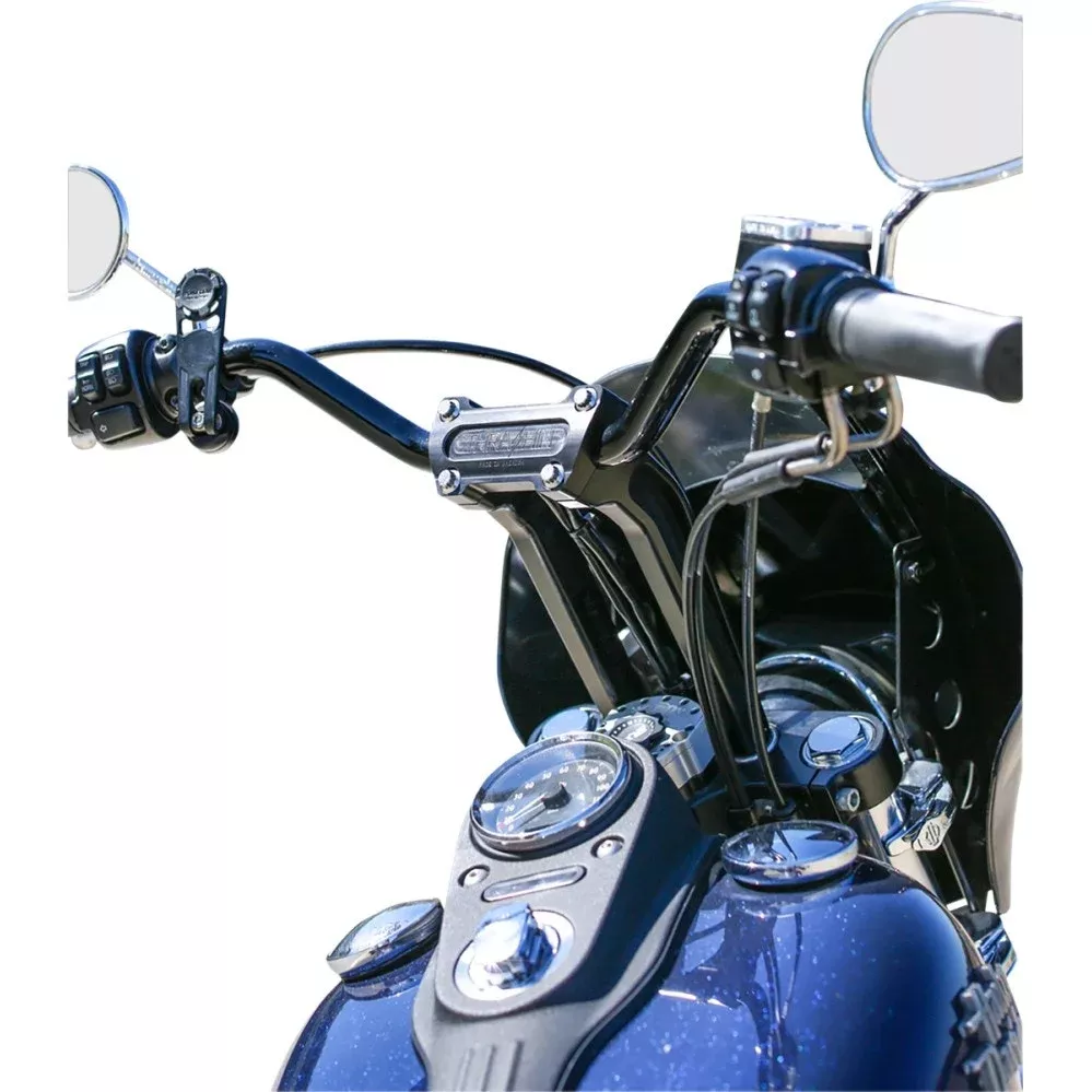 Thrashin Supply Black 9.5" w/o Gauge Cutout Handlebar Pullback Riser TSC-9525-1
