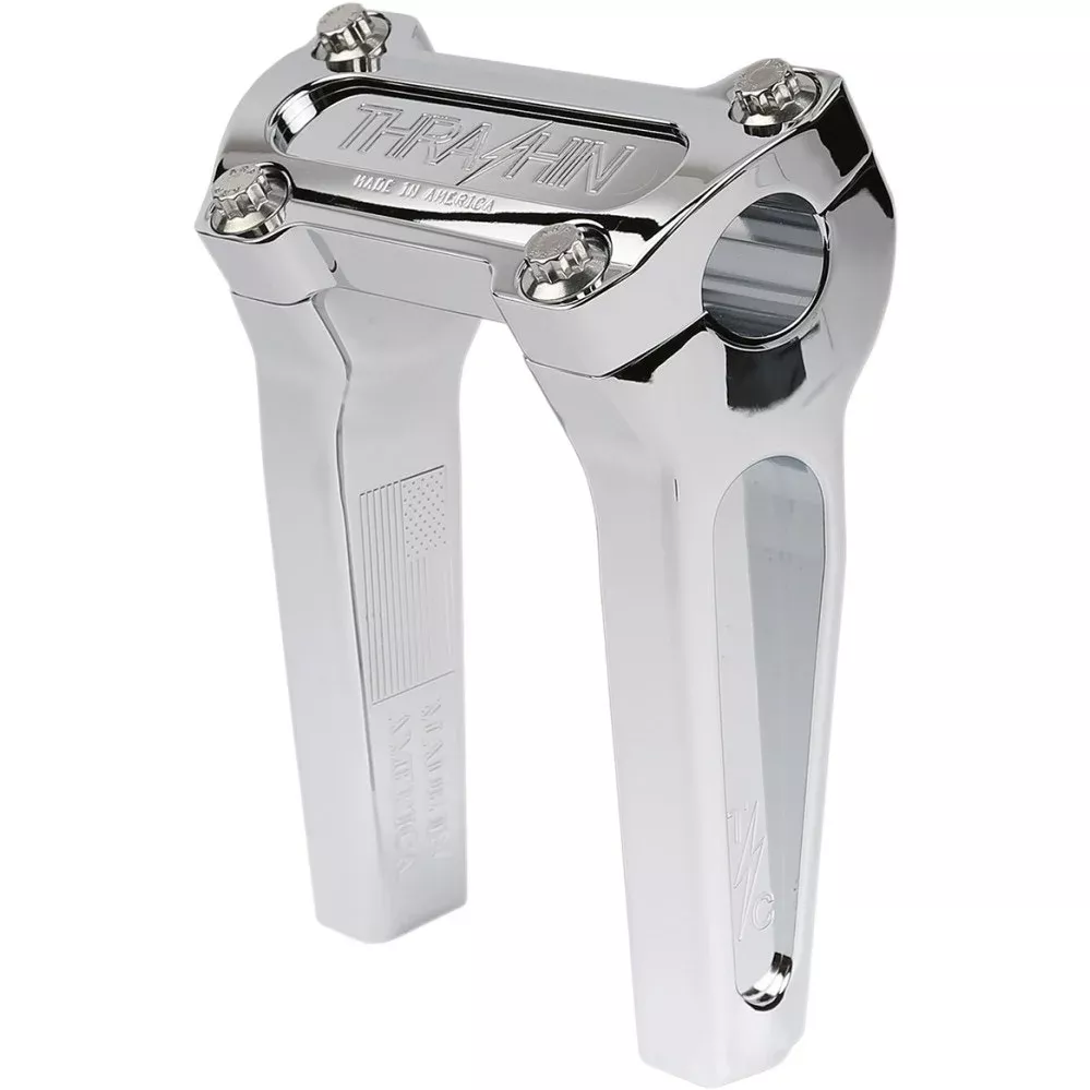 Thrashin Supply Chrome 6" w/o Gauge Cutout Handlebar Straight Riser TSC-6000-3