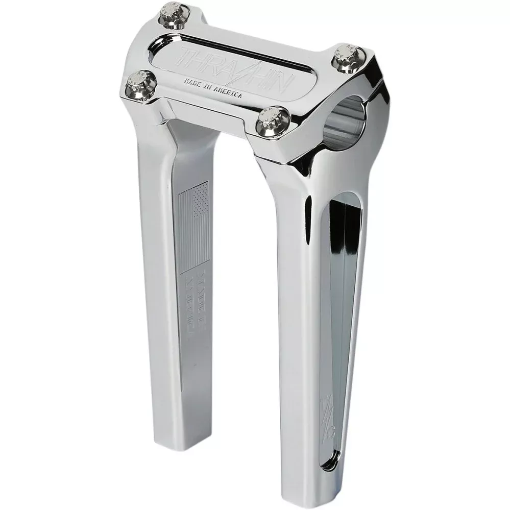 Thrashin Supply Chrome 8" w/o Gauge Cutout Handlebar Straight Riser TSC-8000-3