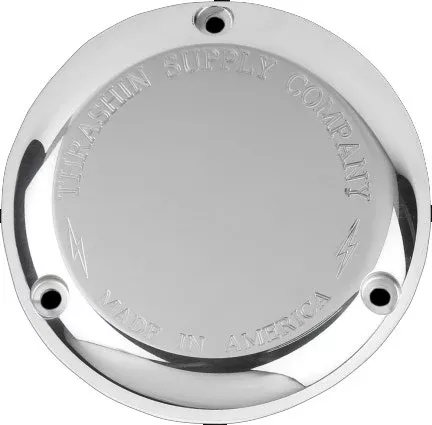 Thrashin Supply Polished Silver Classic Billet Derby Cover 3-Hole Evo TSC-3000-2