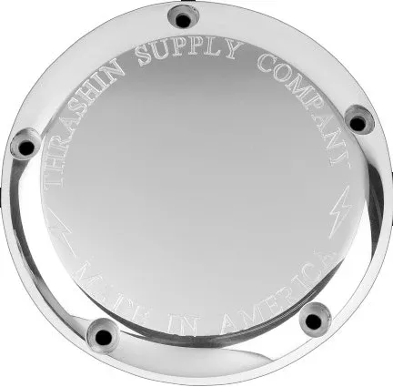 Thrashin Supply Polished Silver Classic Billet Derby Cover 5-Hole Evo TSC-3010-2