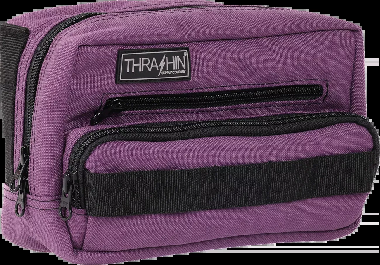 Thrashin Supply Purple Motorcycle Handlebar Storage Bag Plus for Harley THB-0027