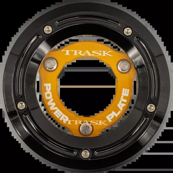 Trask Derby Cover With Power Plate – Black/Gold – Kit – ’18-’25 Softail
