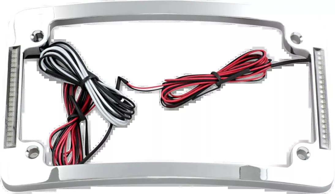 Tri-Radius License Plate Frame with Flushmount LEDs - Chrome