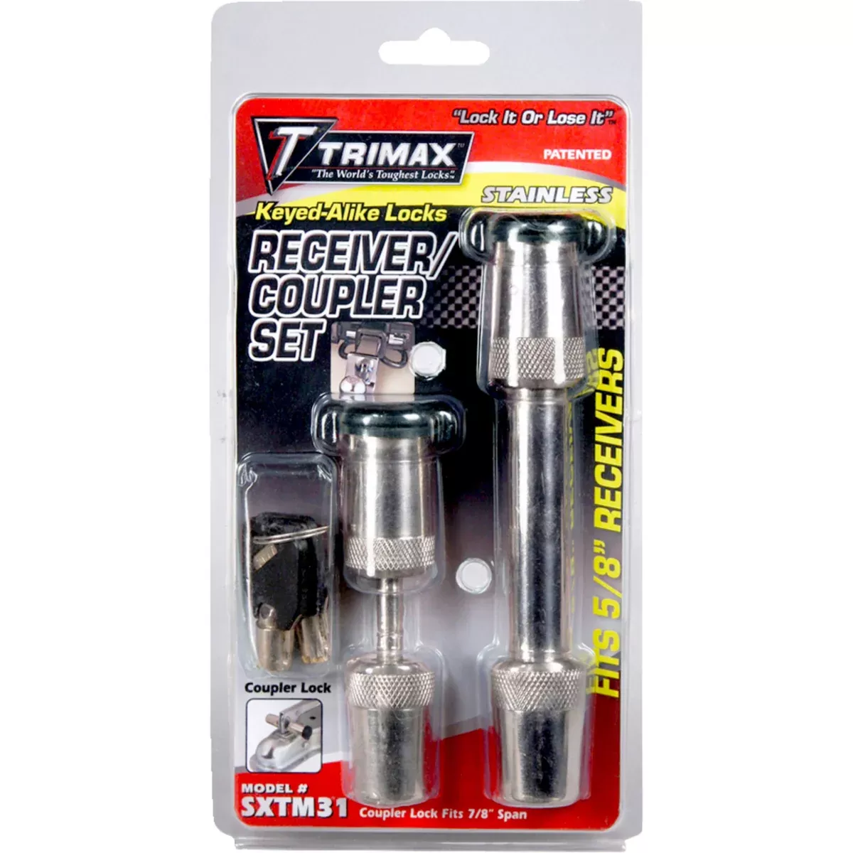 TRIMAX 4010-0047 SXTM31 Premium Coupler and Receiver Lock Set Coupler and Receiver Lock – 7/8″