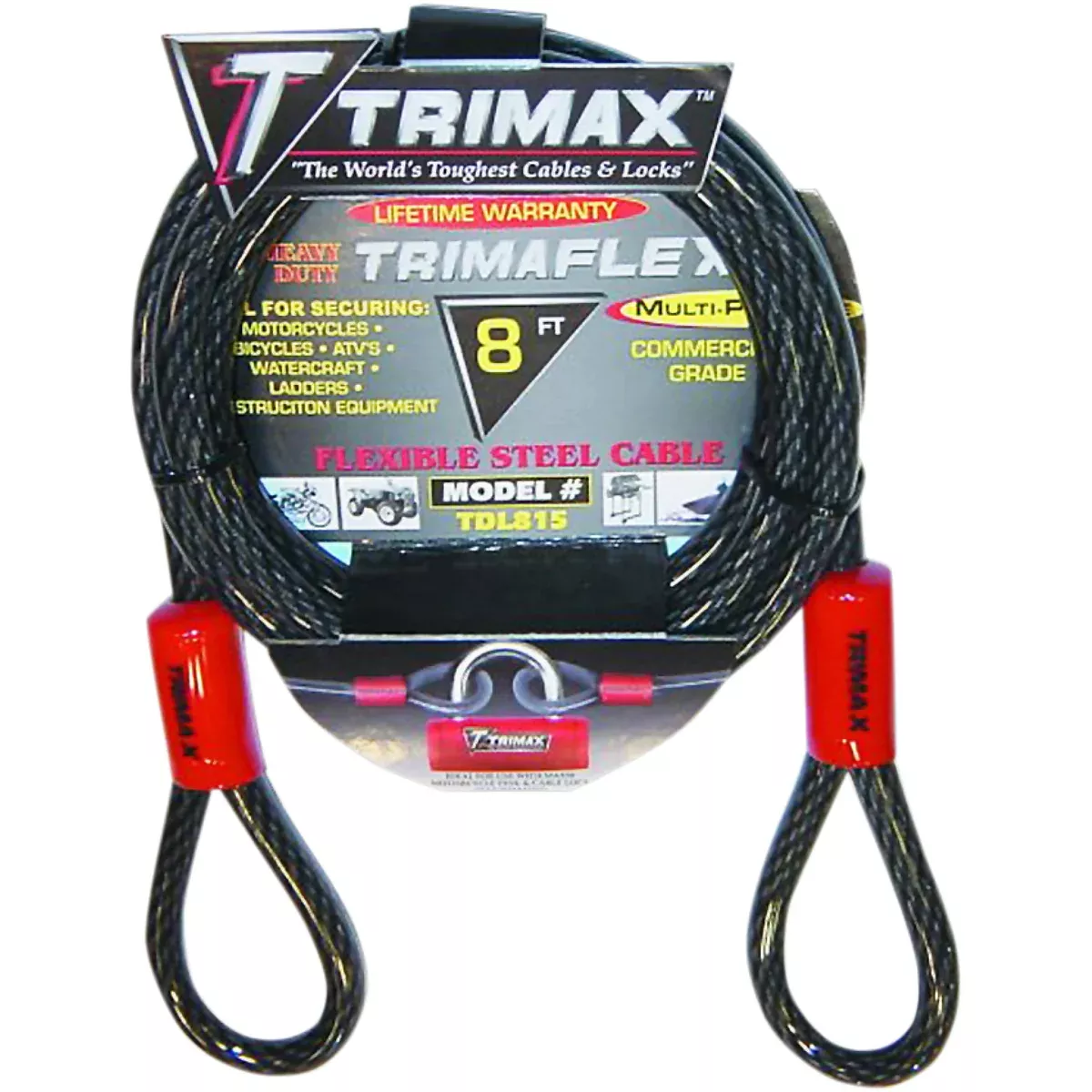 TRIMAX 4010-0055 TDL815 Trimaflex™ Max Security Braided Cable Cable Lock - 8'