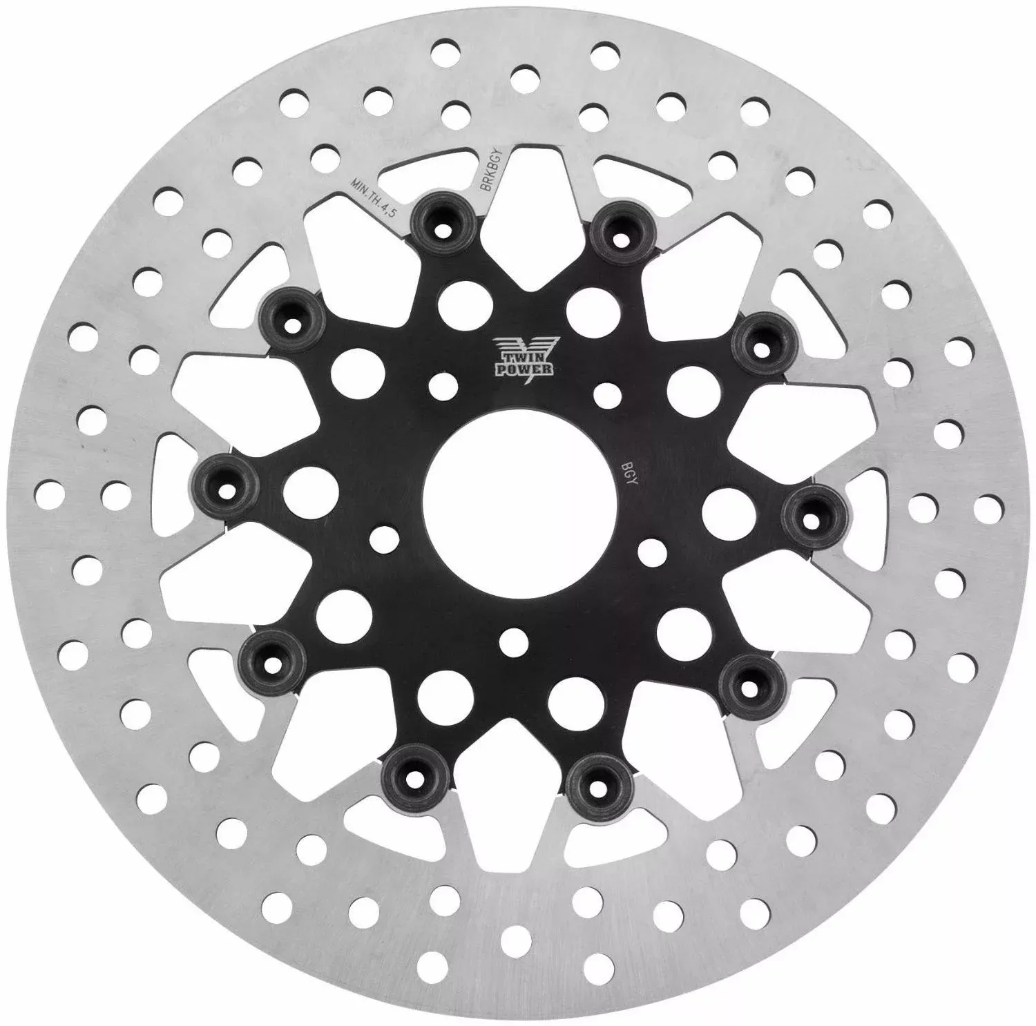 Twin Power 1441TB Black 11.5" Floating Mesh Rotor 84-17 Harley Softail FLST FXST