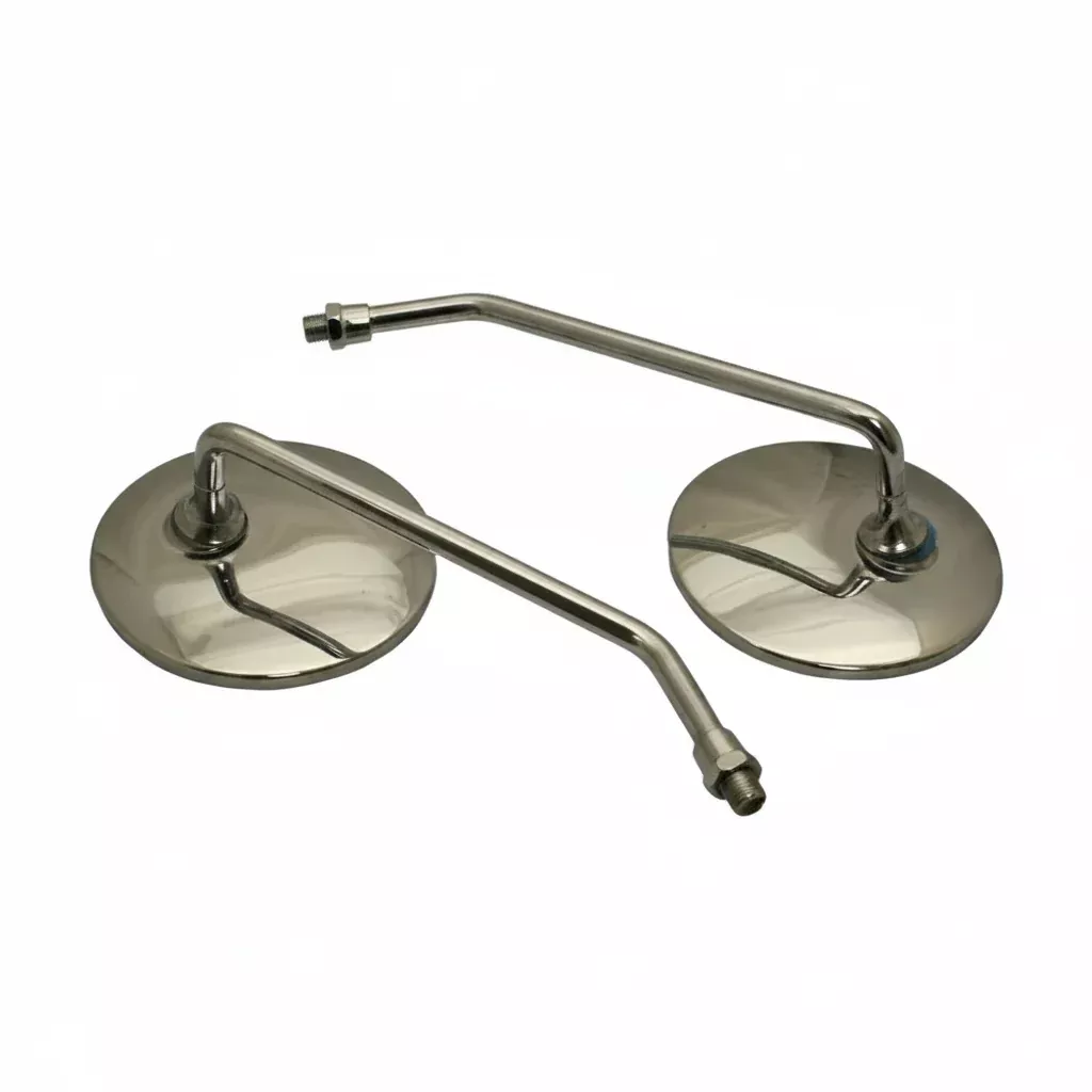 Universal Parts Round Chrome Mirror Set - 8mm or 10mm