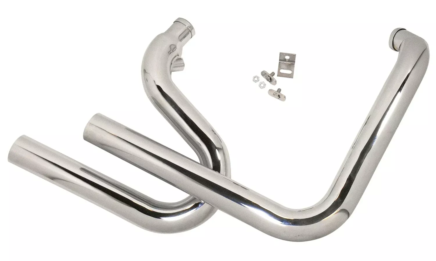 V-Factor 90053 Chrome Top Fueler 2-1/4" Drag Header Pipes 86-06 Harley Softail