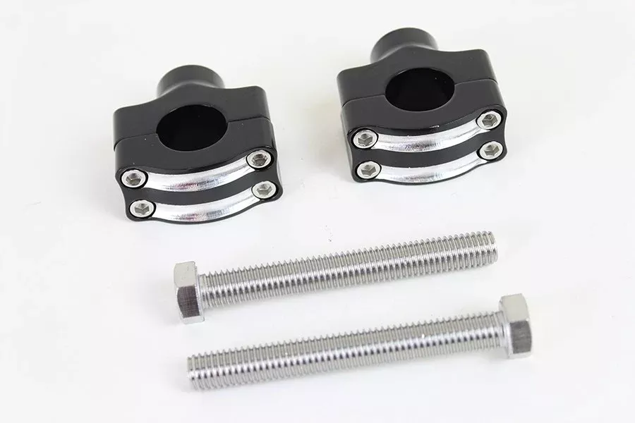 V-Twin 25-1752 Black 1" Handlebar Riser Set Universal Harley Metric Chopper