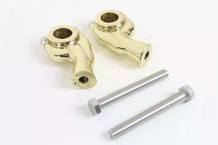 V-Twin 25-1758 1" Smooth Pullback Riser Set Brass Sand Universal Harley Metric Chopper
