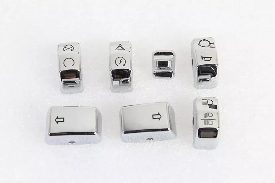 V-Twin 26-0844 Chrome Handlebar Control Switch Covers 11-Up Harley Softail Dyna