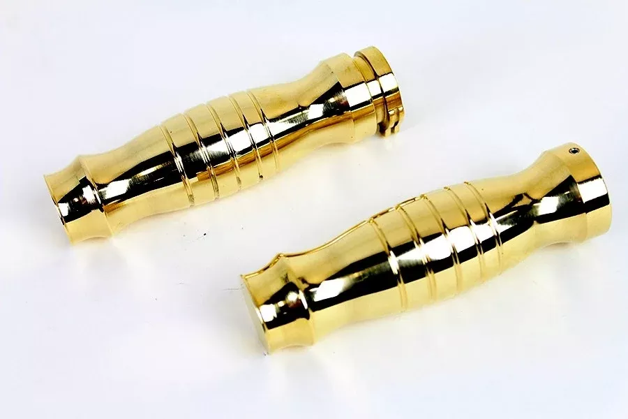 V-Twin 28-0460 Billet Brass Handlebar Profile Barrel Grip Set 84-17 Harley FLT