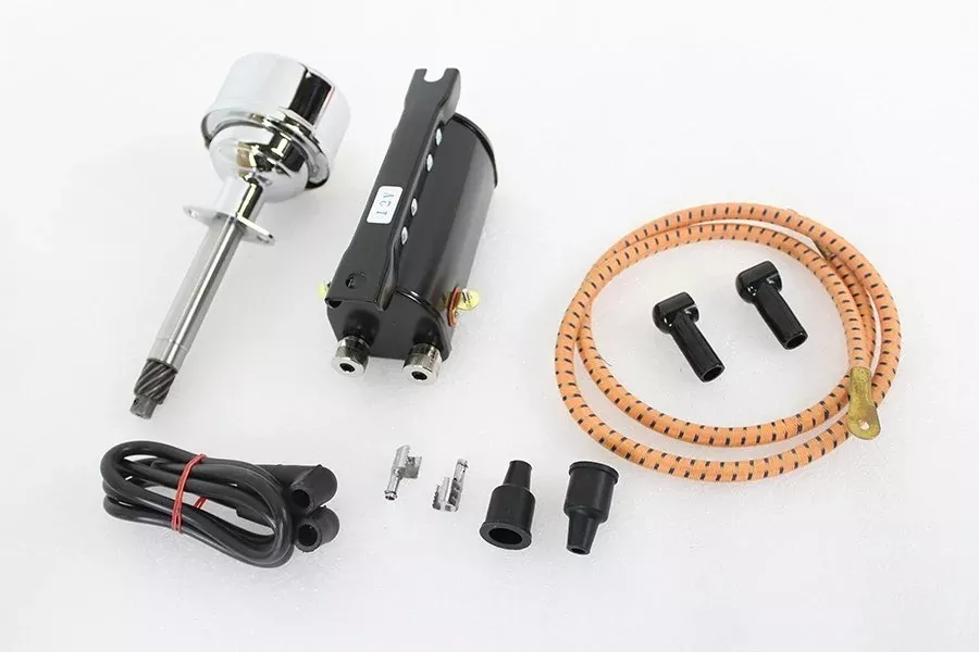 V-Twin 32-1505 12 Volt Automatic Advance Distributor & Coil Kit Harley '48-'60