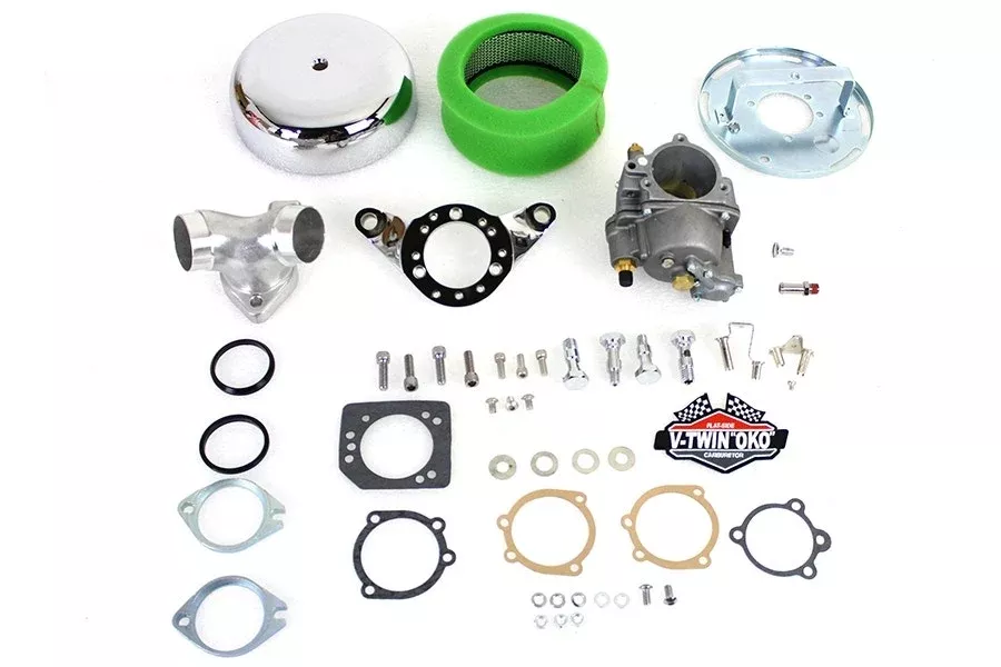 V-Twin 35-1457 OKO Performance Chrome 1-7/8" Shorty Carburetor 93-07 Harley FLH