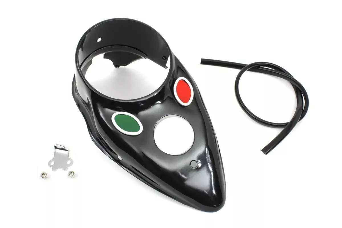 V-Twin 39-0446 Black Replica Cateye Dash Panel Harley EL FL WL 39-46 71270-39