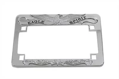 V-Twin 42-9971 Chrome 4 x 7 Eagle Spirit Motorcycle License Plate Frame Bracket
