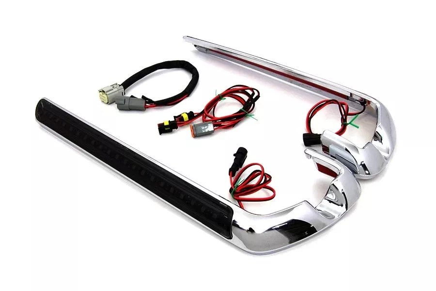 V-Twin 49-0000 Chrome Saddlebag LED Lamp Kit 14-18 Harley FLH/T Repl OE 68000082