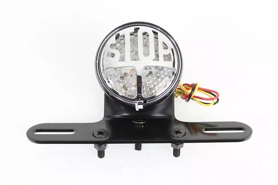 V-Twin Motorcycle Rear Fender LED Brake Light License Plate Mount Universal 12V