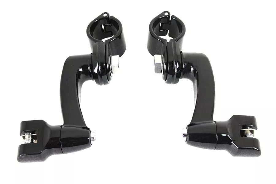 V-Twin Universal Motorcycle 1-1/4" Adjustable Highway Bar Footpeg Mount Set