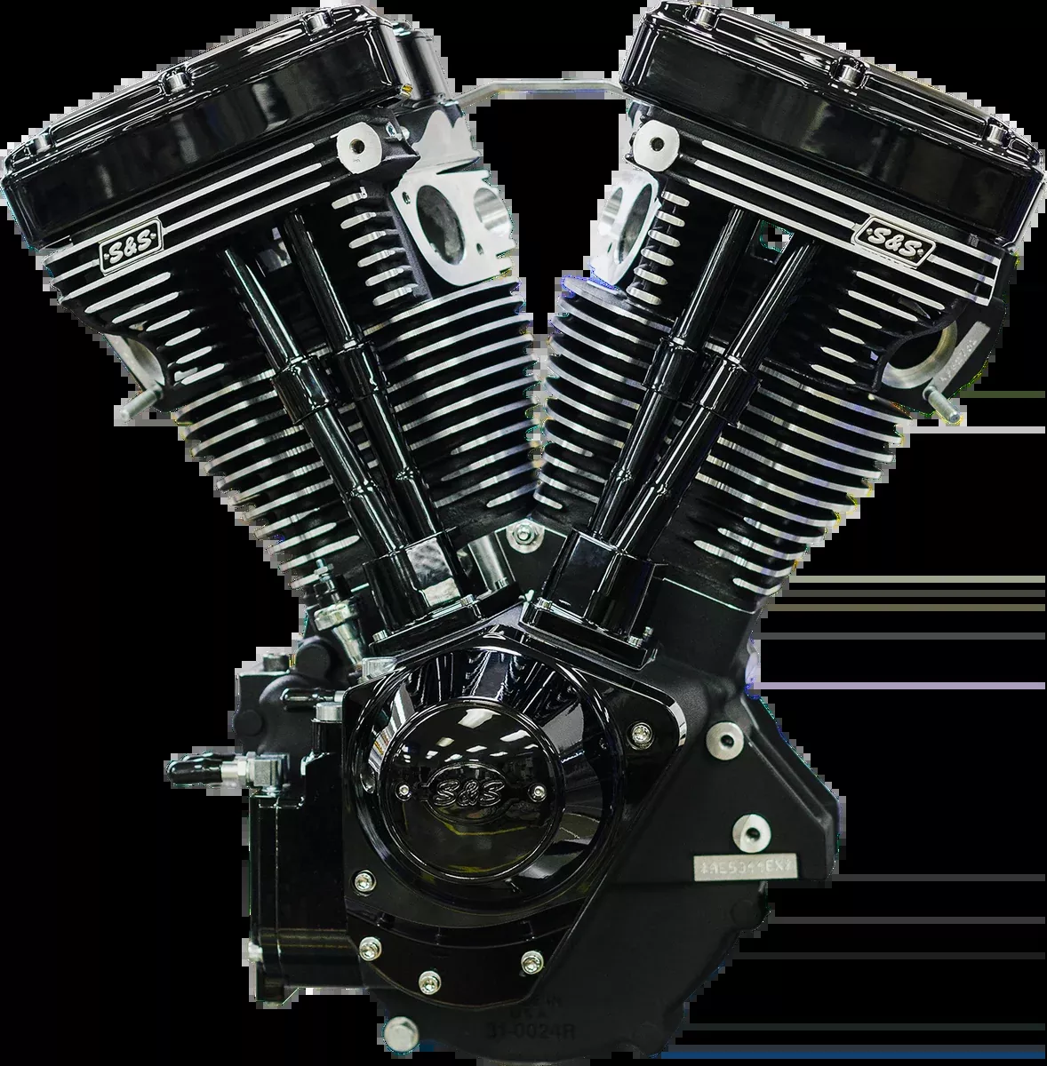 V124 Long Block Engine - Black Edition - Big Twin | Custom Chasis w/Alternator-Style Primary