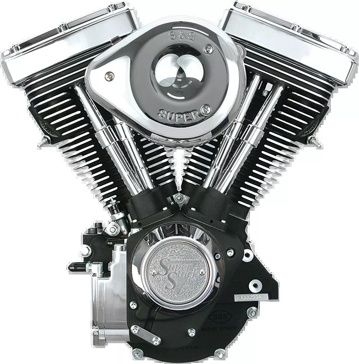 V80 Series Engine - Wrinkle Black - Custom Frame | Evolution Big Twin