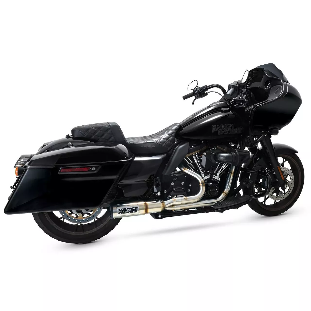 Vance & Hines 2-into-1 High Output Exhaust System for '17-Up Harley Davidson Touring Models - Brushed Stainless (California Compliant)