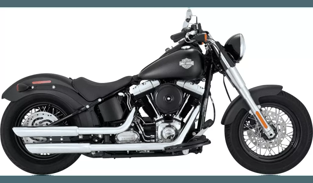 Vance & Hines 3" Twin Slash Slip-On Mufflers for '07-17 Harley Davidson Softail Slim, Cross Bones and Deluxe - Chrome (49-state emissions compliant)