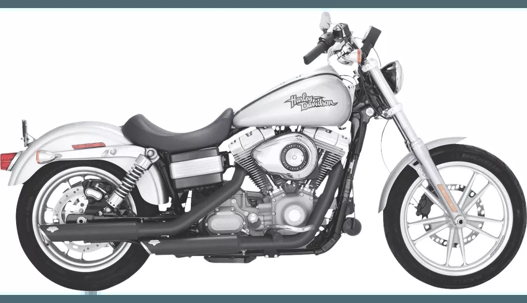 Vance & Hines 3" Twin Slash Slip-On Mufflers for '91-17 Harley Davidson Dyna - Black (49-state emissions compliant)