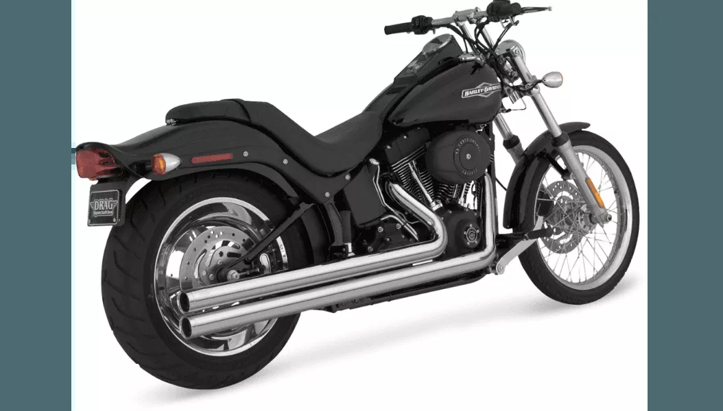 Vance & Hines Big Shots Staggered Exhaust System for '86-11 Harley Davidson Softail Models - Chrome
