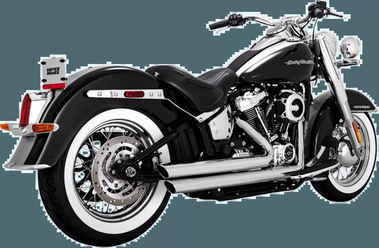 Vance & Hines Big Shots Staggered for Harley Davidson Softail Models - Chrome (49-State Emissions Compliant)